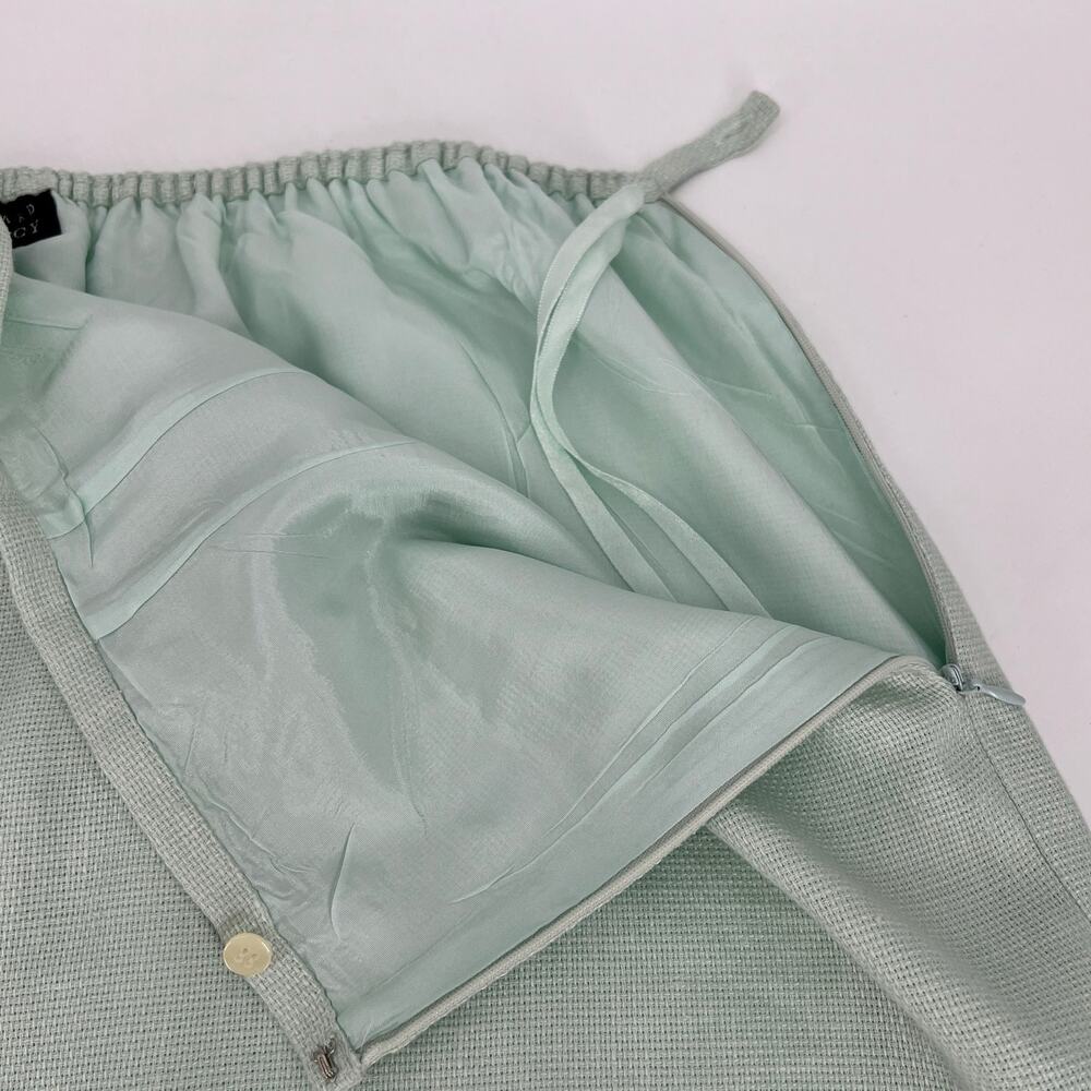 Linda Allard Ellen Tracy 100% Linen Pencil Skirt Women Plus 24 Aqua Midi Vtg NEW - Picture 7 of 9